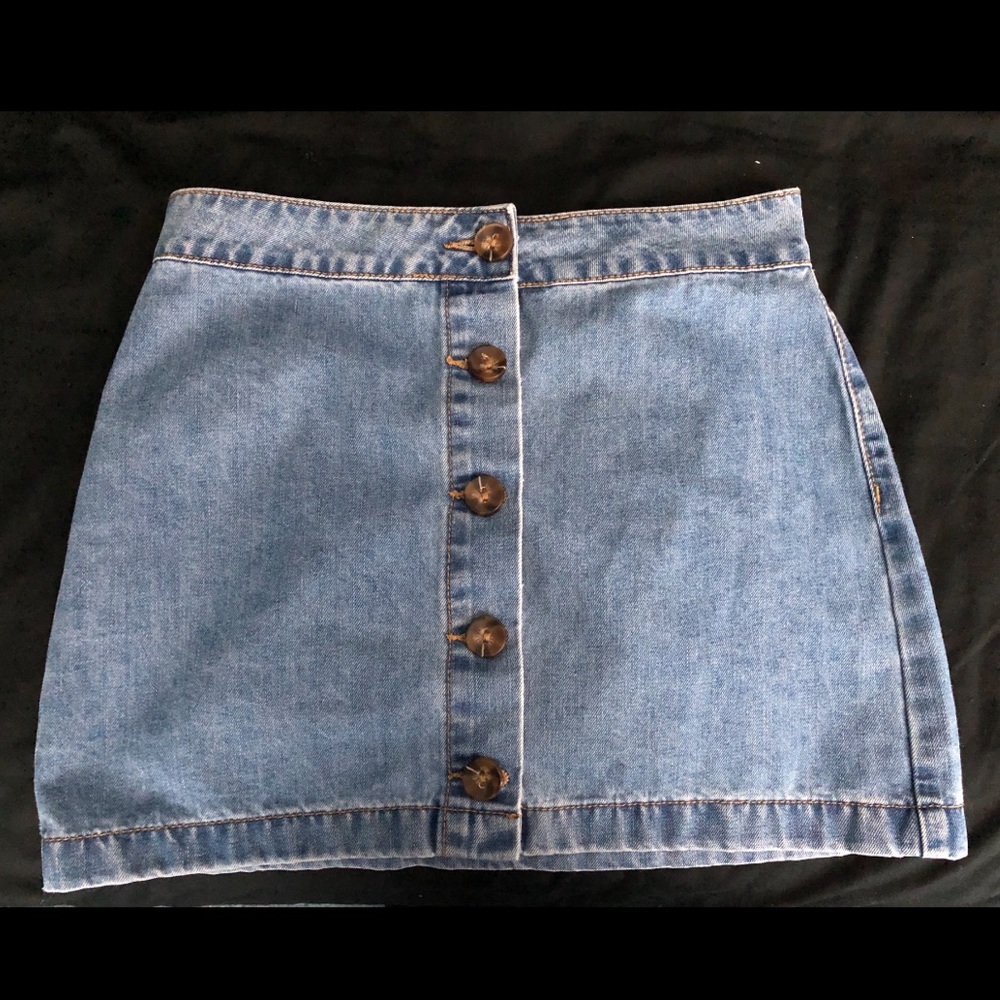 NWOT Forever 21 Denim Button Up Mini Skirt Size S